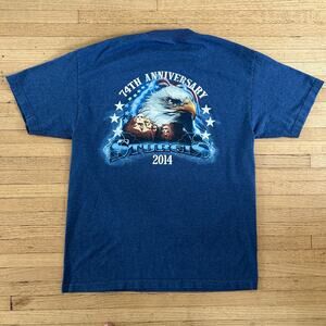 2014 Sturgis Biker T Shirt Black Hills Rally Men's Large USA Blue
